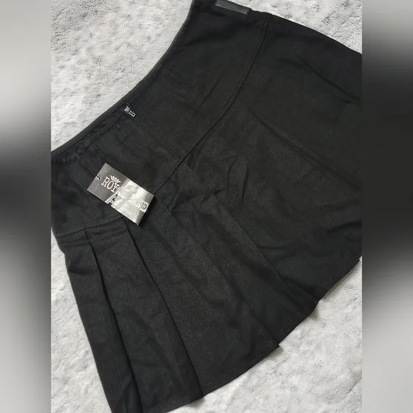 NWT Y2K Vintage Royal Bones Daang Goodman (Tripp) Black Pleated Skirt Women's XL - Picture 8 of 14